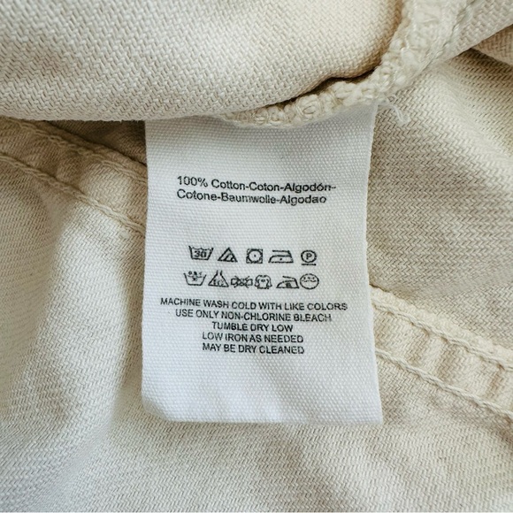 WE THE FREE Free People Rumors Denim Jean Jacket Ecru Cream Size M - Picture 13 of 13